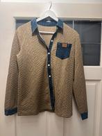 Blouse met Denim - Patchwork - kleur Khaki met spijkerstof, Ophalen of Verzenden, Nieuw, Maat 38/40 (M), Overige kleuren