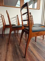 Vintage mcintosh eetkamerstoelen, Ophalen of Verzenden, Bruin, Leer