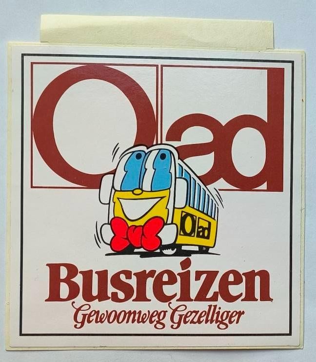 Sticker Oad busreizen.Gewoon gezelliger (3), Verzamelen, Ophalen of Verzenden, Nieuw, Bedrijf of Vereniging