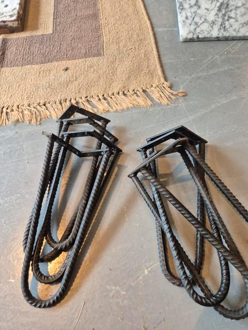 Stalen Hairpin Tafelpoten, Huis en Inrichting, Tafelonderdelen, Zo goed als nieuw, Tafelpoot, Minder dan 50 cm, Minder dan 50 cm