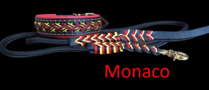 Nieuw - halsband + lijn + tuigleer - paracord - handgemaakt, Dieren en Toebehoren, Hondenhalsbanden en Penningen, Nieuw, Handgemaakt