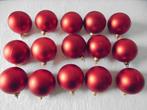 15 mat rode kerstballen, Diversen, Kerst, Ophalen of Verzenden, Zo goed als nieuw