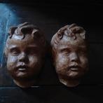 2 antieke kinderhoofdjes ceracast, Verzenden