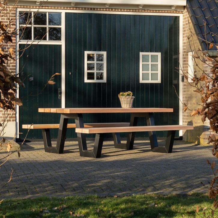 Tuilana - Picknicktafel - Buitentafel - W-poot - Robuust, Tuin en Terras, Picknicktafels, Nieuw, Rechthoekig, Hout, Ophalen of Verzenden