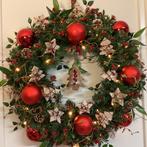 Prachtige unieke grote kerst krans met verlichting 60 cm, Ophalen of Verzenden, Nieuw