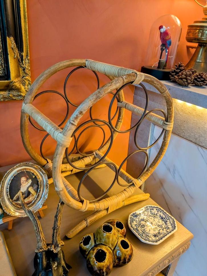 Rotan Bamboe Wijnrek, Huis en Inrichting, Woonaccessoires | Wijnrekken, Zo goed als nieuw, Minder dan 50 cm, Overige materialen