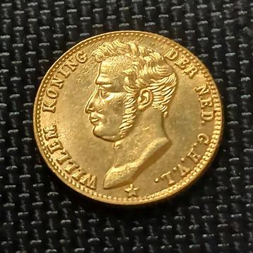 5 gulden vijfje Willem I Goud Verguld naslag 1826 beschikbaar voor biedingen