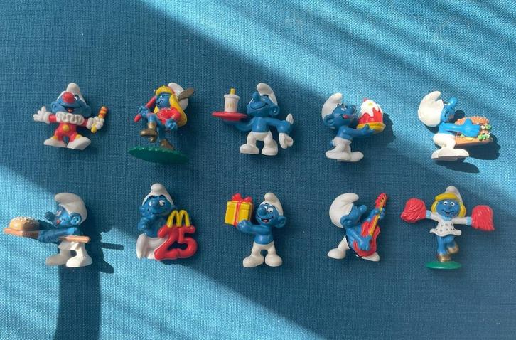 Mc Donalds Happy Meal smurfen uit 1996. Complete set, Verzamelen, Smurfen, Zo goed als nieuw, Poppetje, Figuurtje of Knuffel, Verschillende Smurfen