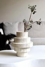 Travertin vaas natuursteen japandi, Steen, Overige kleuren, Nieuw, Ophalen of Verzenden