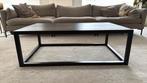 Salon tafel, zwart hout, metaal onderstel, Huis en Inrichting, Ophalen, 100 tot 150 cm, 50 tot 100 cm, Zo goed als nieuw