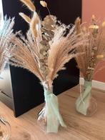 Vaasjes met droogbloemen bruiloft decoratie, Ophalen, Zo goed als nieuw