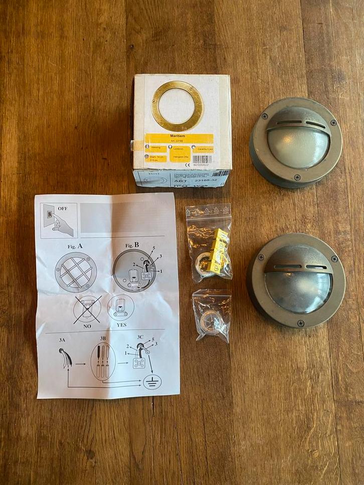 3 Messing Binnen/Buitenlampen - Zware Kwaliteit, Huis en Inrichting, Lampen | Overige, Zo goed als nieuw, Ophalen of Verzenden