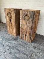 Authentieke houten sokkels - ringen, Ophalen, Zo goed als nieuw