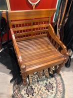 Oude koloniale hardhouten stoel / bankje, Antiek en Kunst, Antiek | Meubels | Stoelen en Banken, Ophalen of Verzenden