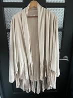Beige suede achtige jasje met franjers van Ambika, Kleding | Dames, Ophalen of Verzenden, Zo goed als nieuw, Beige