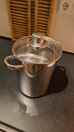 Aspergepan / Pastapan met zeef diameter 16cm hoogte 22cm, Ophalen of Verzenden, Zo goed als nieuw, Rvs, Kookpan of Snelkookpan