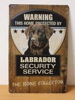 Labrador bruin security service metalen reclamebord wandbord, Nieuw, Ophalen of Verzenden