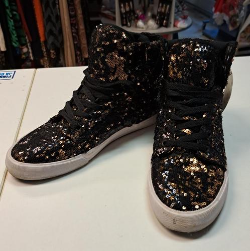 Supra skytop sneakers zwart & goud pailletjes mt 41 nr 47565, Kleding | Dames, Schoenen, Zo goed als nieuw, Sneakers of Gympen