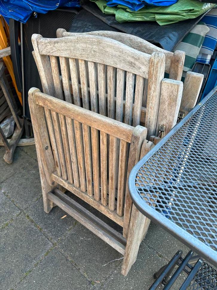 2 Teak houten opklapbare tuinstoelen - Zeer Goed!, Huis en Inrichting, Stoelen, Zo goed als nieuw, Ophalen of Verzenden