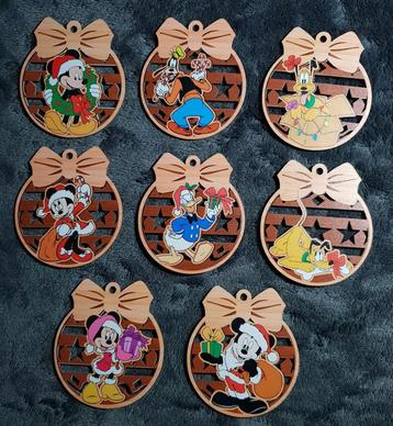 Disney Houten Kerst hangers - Mickey + Minnie Mouse beschikbaar voor biedingen