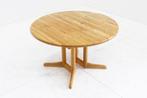 Vintage deense ronde uitschuifbare eettafel tafel Vamdrup, Ophalen, Gebruikt, 100 tot 150 cm, Rond