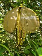2 prachtige Art Deco lampen+geëtste glazen kapjes (brocante), Ophalen of Verzenden, Gebruikt, Glas, Minder dan 50 cm