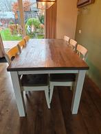 Eettafel met 6 Ingolf Ikea Stoelen, Ophalen, Gebruikt, 100 tot 150 cm, 50 tot 100 cm