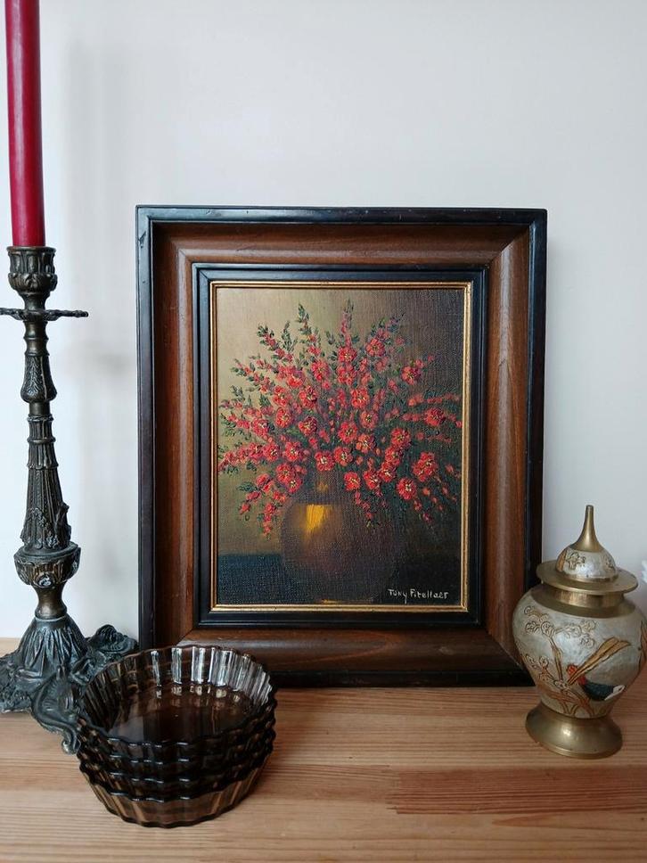 Prachtig vintage olieverf schilderij, Antiek en Kunst, Kunst | Schilderijen | Abstract, Ophalen of Verzenden