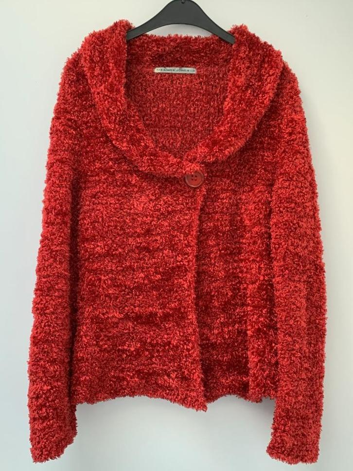 Gebreid vestje / jasje ME & MRS JONES mt L/XL rood, Kleding | Dames, Truien en Vesten, Gedragen, Maat 46/48 (XL) of groter, Rood