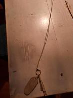 Lange leren ketting, Ophalen of Verzenden, Gebruikt, Grijs, Overige materialen