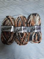 3 NIEUWE bollen Breiwol / garen. Bruin / grijs gemelleerd, Hobby en Vrije tijd, Ophalen of Verzenden, Nieuw, Breien of Haken, Wol of Garen