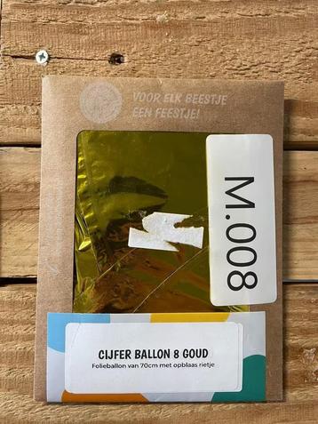 Cijfer ballon 8 goud beschikbaar voor biedingen