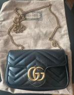 Gucci mini marmont, Ophalen of Verzenden, Zo goed als nieuw, Zwart, Schoudertasje