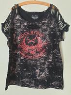 stoer Rock Rebel ripped t-shirt NIEUW maat XL zwart, Kleding | Dames, Zwart, Verzenden