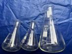 Erlenmeyerset(N.M) 2x100ml-1x300ml(laboratorium), Ophalen of Verzenden, Zo goed als nieuw, Overige typen