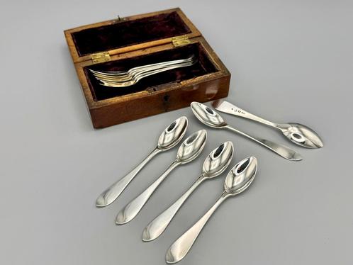 12 zilveren theelepels, 1e gehalte, Begeer, in lepeldoosje, Antiek en Kunst, Antiek | Bestek, Ophalen of Verzenden