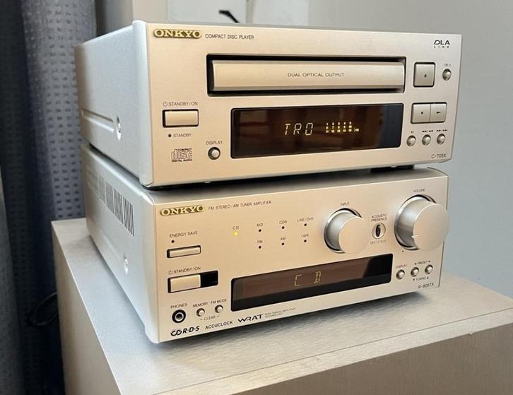 ONKYO receiver met ONKYO CD-speler stereo set, Audio, Tv en Foto, Stereo-sets, Gebruikt, Cd-speler, Tuner of Radio, Overige merken