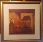 Schilderij collage van engel bij brug, Ophalen