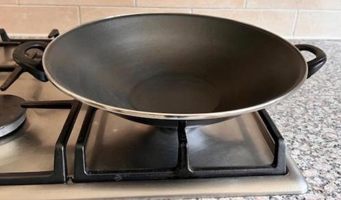Wokpan vlak bodem van Top Chef D=36 cm, Huis en Inrichting, Keuken | Potten en Pannen, Zo goed als nieuw, Wok, Overige materialen