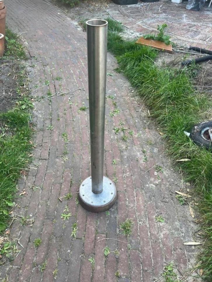 Tafelvoet inbouw of opbouw met rvs steun boot camper, Caravans en Kamperen, Camper-accessoires, Gebruikt, Ophalen