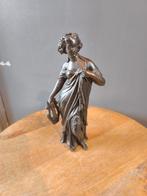 Bronzen/Zamak Beeld Vrouw met Harp, Ophalen of Verzenden, Brons