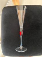 Elegant Champagneglas met Rode en Blauwe Accenten, Antiek en Kunst, Ophalen of Verzenden