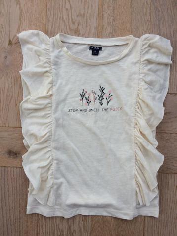 zgan superschattig shirtje met leuke ruches 104/110 beschikbaar voor biedingen