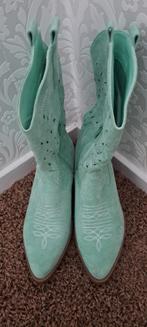 Mintgroene cowboy laarzen maat 38, Lage of Enkellaarzen, Ophalen of Verzenden, Zo goed als nieuw, Groen