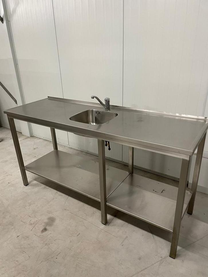 Horeca rvs spoeltafel wastafel aanrecht keukenblok spoelbak, Huis en Inrichting, Keuken | Keukenelementen, Zo goed als nieuw, Minder dan 100 cm