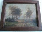 schilderij landschap met schapen  -  J. Evers, Ophalen of Verzenden