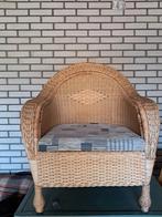 Rieten Stoel met Kussen - €25, Huis en Inrichting, Stoelen, Gebruikt, Bruin, Ophalen of Verzenden, Landelijk