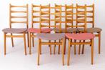 6 vintage eetkamerstoelen van beukenhout – gerestaureerd, Ophalen of Verzenden, Zo goed als nieuw, Hout