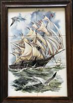 Tegeltableau Zeilschip – polychroom - 2 x 3 tegels, Ophalen of Verzenden