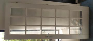 Houten opdek binnendeur met facet geslepen glas  beschikbaar voor biedingen